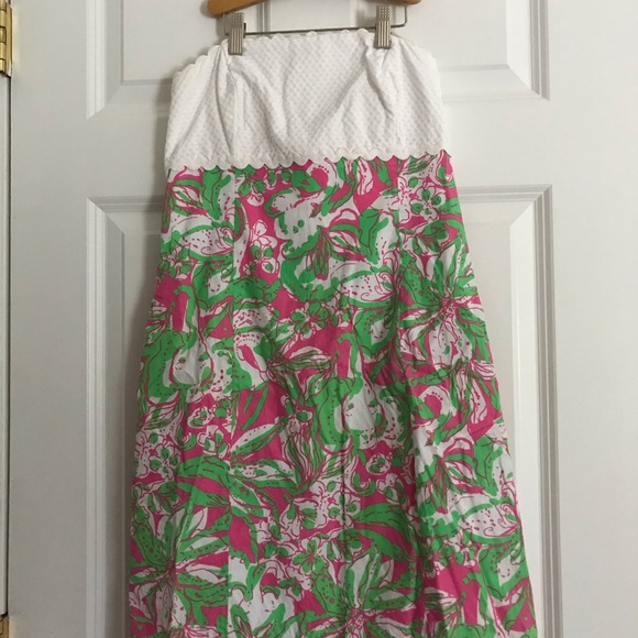 LILLY PULITZER FRANCO STRAPLESS DRESS SIZE 4 - Picture 2 of 6